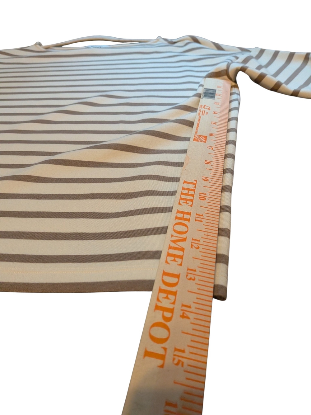 SPANX Beige and Cream Striped Long-Sleeve Boatneck Top - Picture 7 of 9